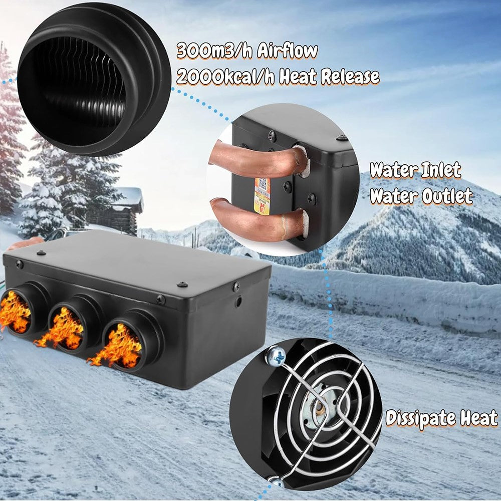 Three Hole Car Water Heater Window Defrosting Defogging Vehicle Interior Heater