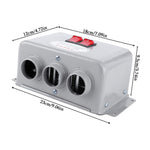 Three Hole Car Water Heater Window Defrosting Defogging Vehicle Heating Fan