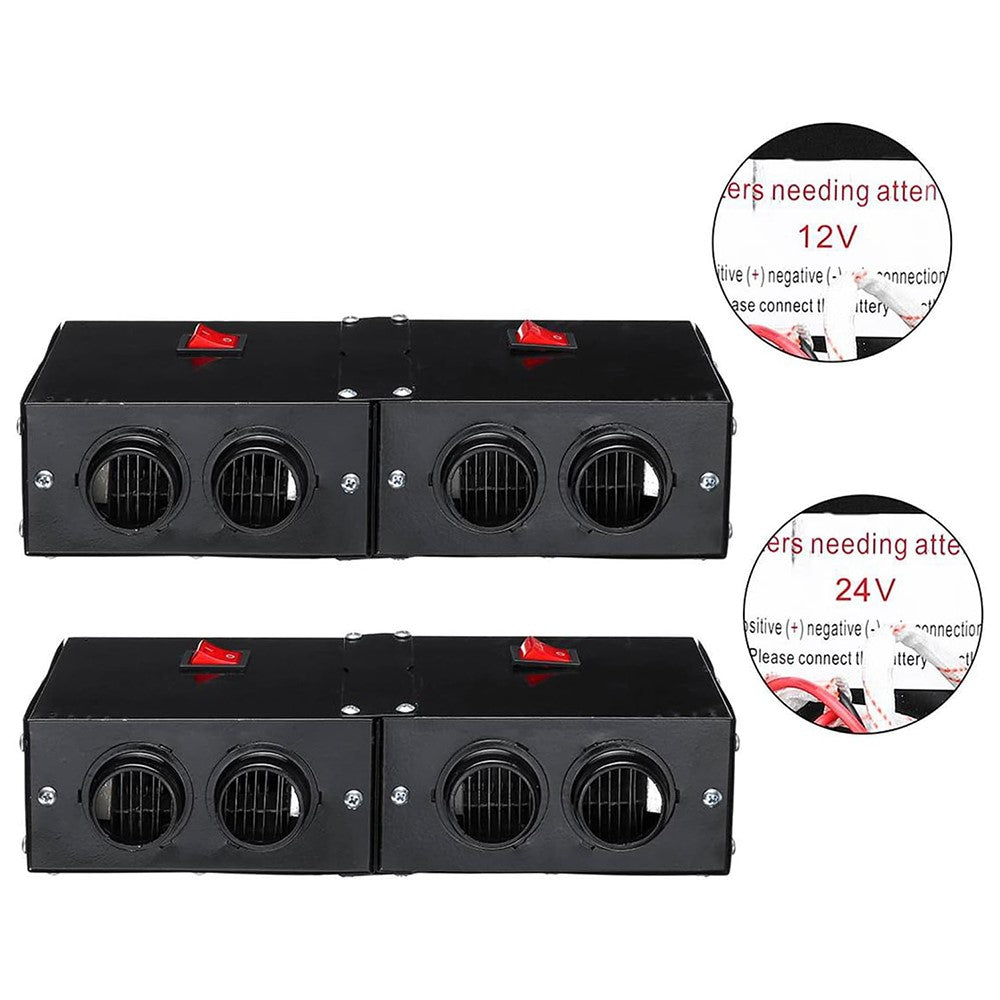 Four Hole Metal Car Interior Heater Window Defrosting Defogging Vehicle Heating Fan