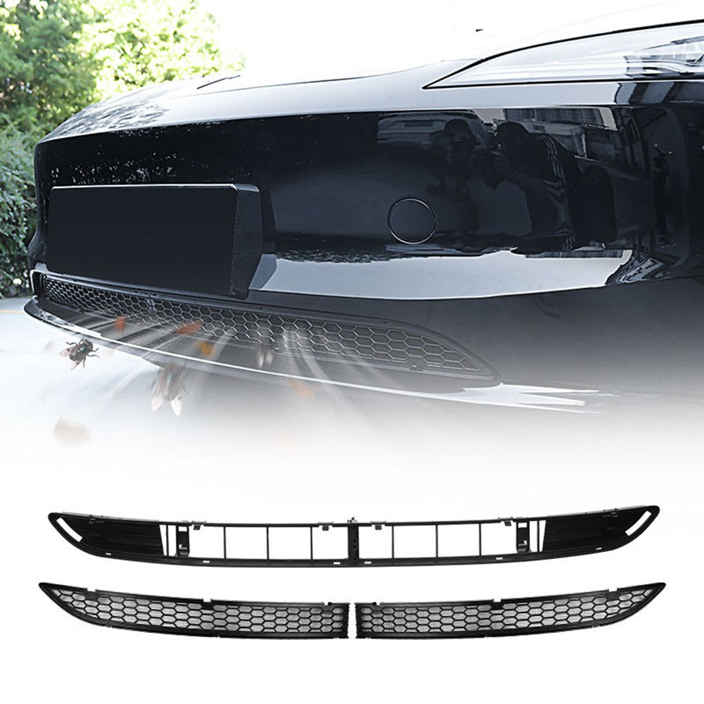 For Tesla Model 3 Car Front Bumper Grille Quick Release Button Design Insect Prevention Net