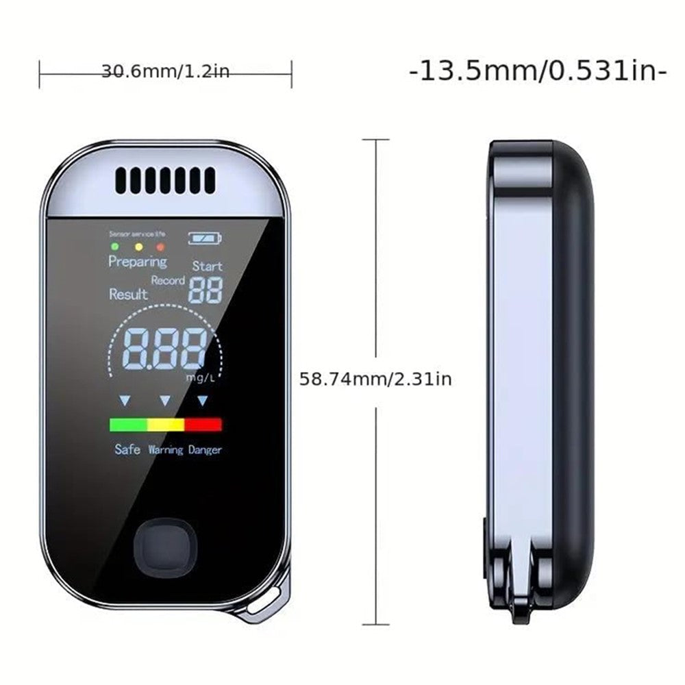 Mini Breathalyzer High Sensitivity Non-Contact Portable Alcohol Tester Digital Alcoholmeter