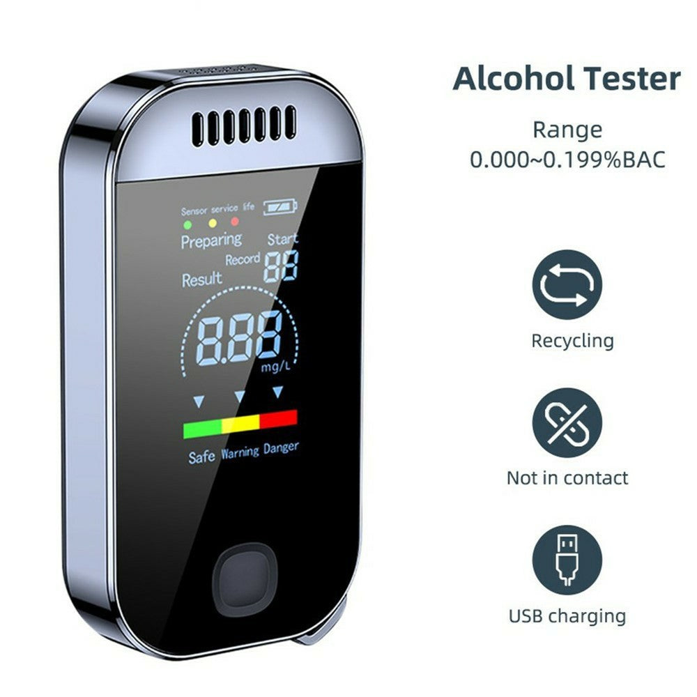 Mini Breathalyzer High Sensitivity Non-Contact Portable Alcohol Tester Digital Alcoholmeter