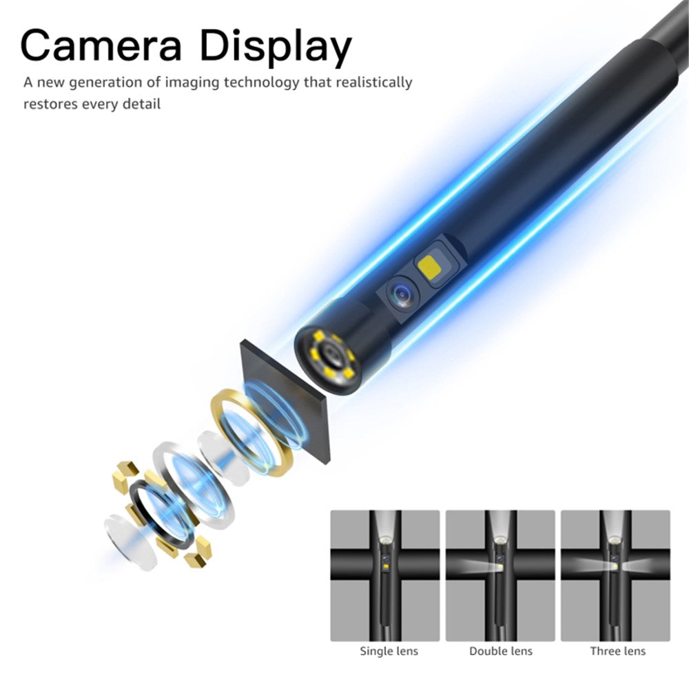 T29 Digital Borescope 2m Rigid Cable 5.5mm Dual Lens 1080P Industrial Endoscope Inspection Camera