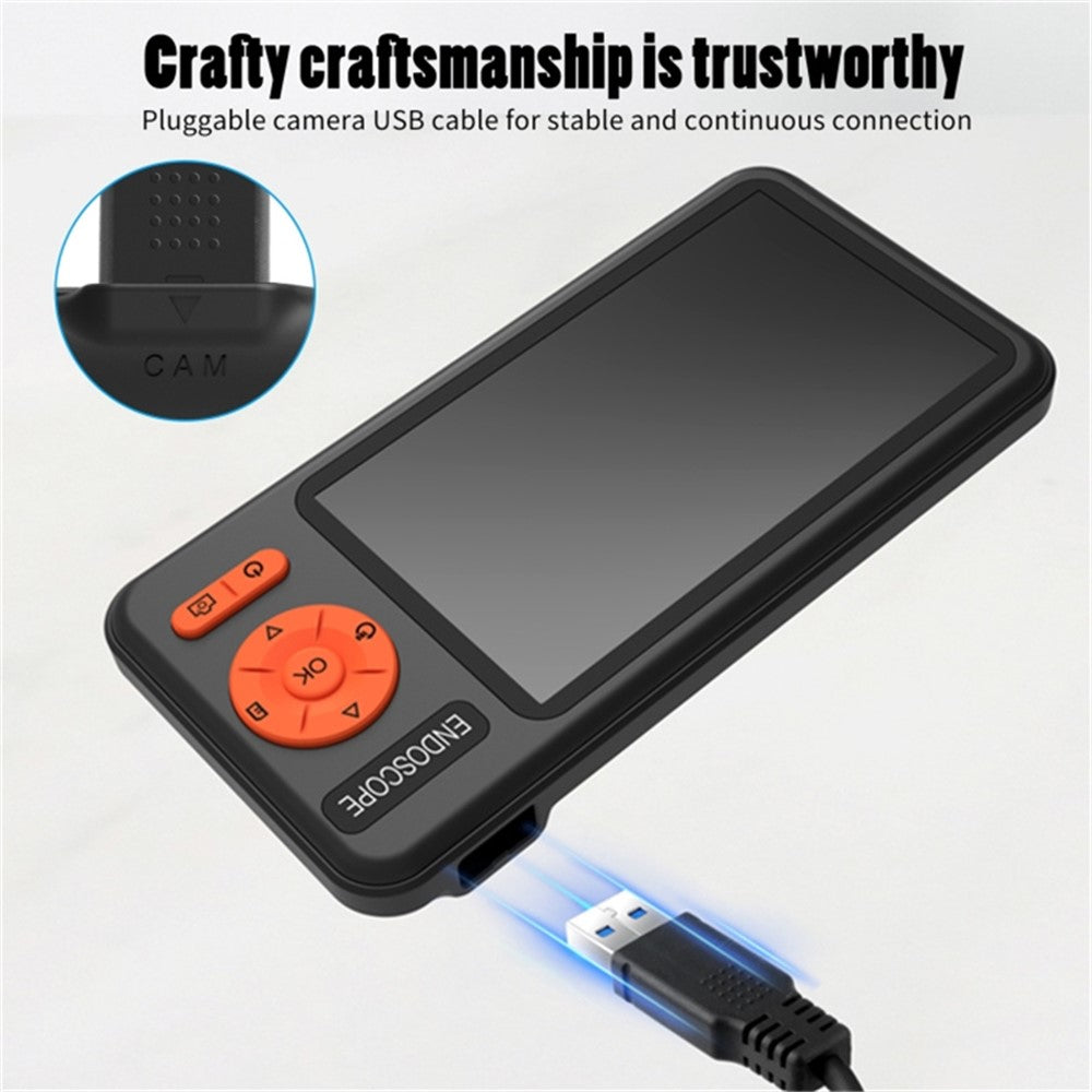 T29 Digital Borescope 3.5m Rigid Cable 7.9mm Dual Lens 1080P Industrial Endoscope IP67 Waterproof Camera