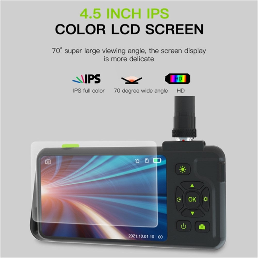 T22 Dual Lens Industrial Endoscope with 4pcs Light 1m 4.5 inch 5.5mm 1080P IP67 Waterproof Digital Borescope