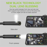 T22 Dual Lens Industrial Endoscope with 4pcs Light 1m 4.5 inch 5.5mm 1080P IP67 Waterproof Digital Borescope