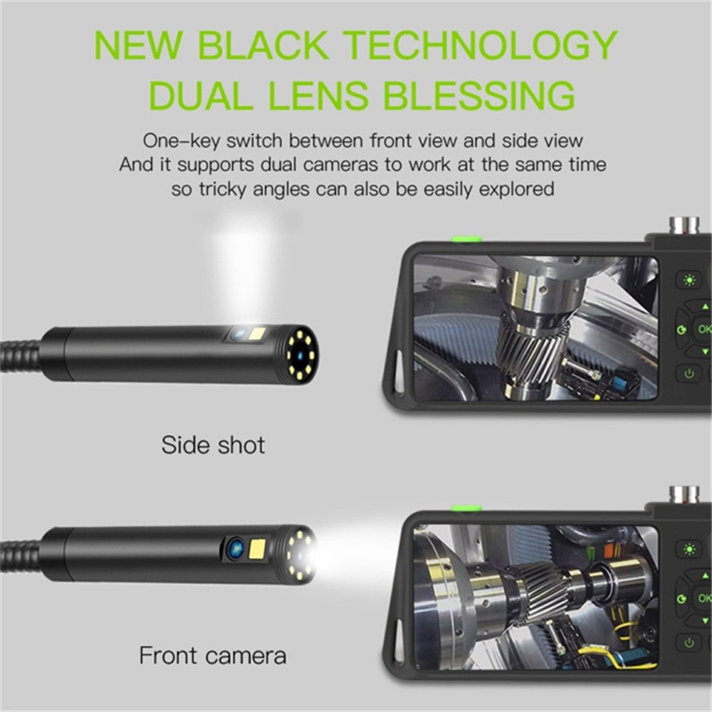 T22 7.9mm Dual Lens Industrial Endoscope with Light 1m 4.5 inch 1080P IP67 Waterproof Borescope