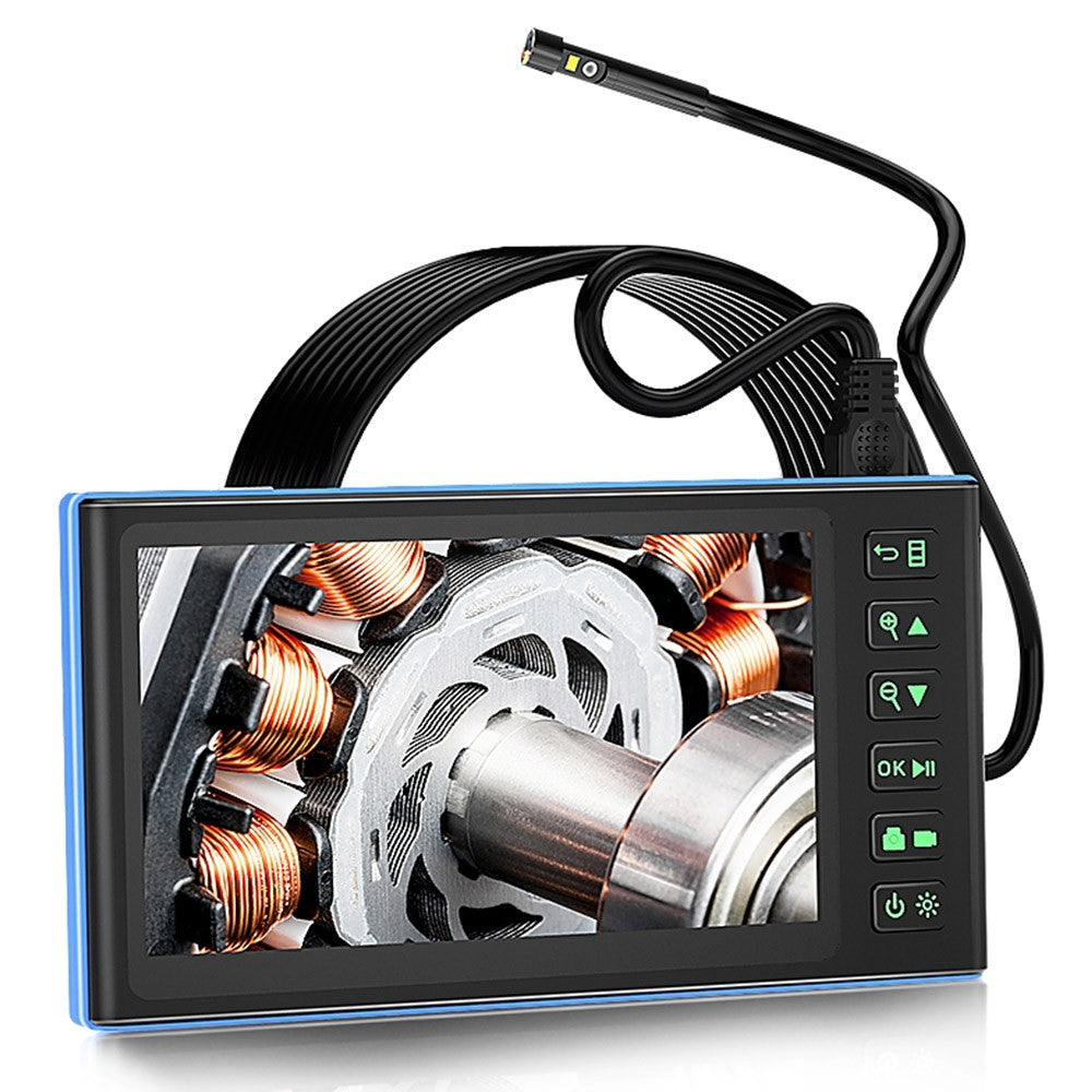 T23 Industrial Endoscope with 6 LED Lights 1m 5.5mm Dual Lens 7 inch 1080P Digital Borescope IP67 Camera