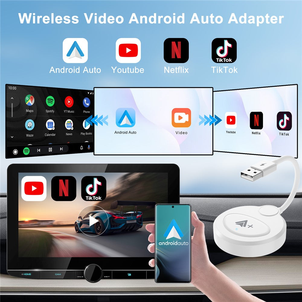020-6++ Android Auto Wireless Adapter Instant Connection Wired to Wireless USB Dongle