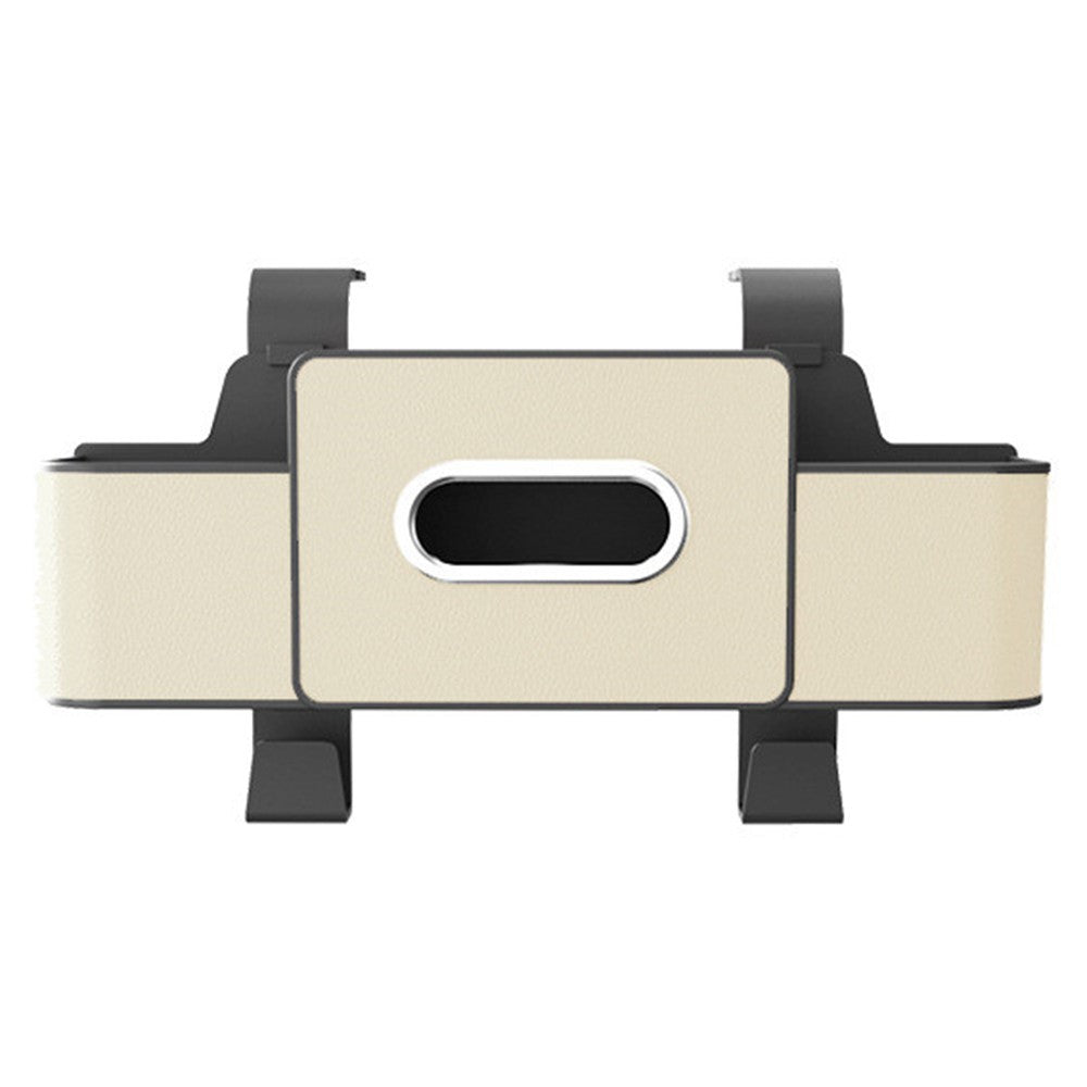 Car Seat Back Multi-Function Storage Organizer Leather+ABS Tissue Box Cup Holder with Hooks