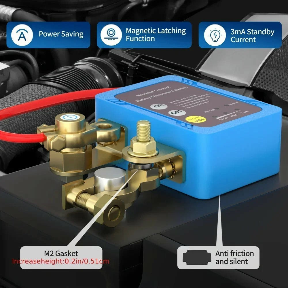 12V Car Battery Disconnect Switch Smart Anti-Leakage Protector with Remote Control