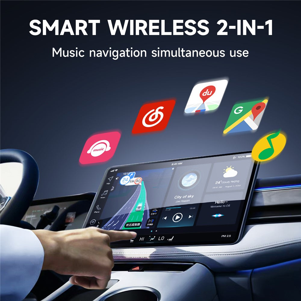 643 2-i-1 trådløs CarPlay / Android Auto-adapter Bilkablet til trådløs opgraderingsadapter