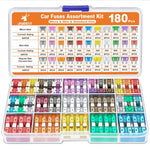 180Pcs Car Fuse Assortment Kit Mini  /  Standard  /  Micro Zinc Blade Fuses With Puller Tool and Storage Box