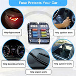 180Pcs Car Fuse Assortment Kit Mini  /  Standard  /  Micro Zinc Blade Fuses With Puller Tool and Storage Box