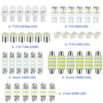 42PCS Car LED Light Kit T10 6000K Xenon White Replacement Bulbs for Interior Exterior