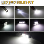 42PCS Car LED Light Kit T10 6000K Xenon White Replacement Bulbs for Interior Exterior