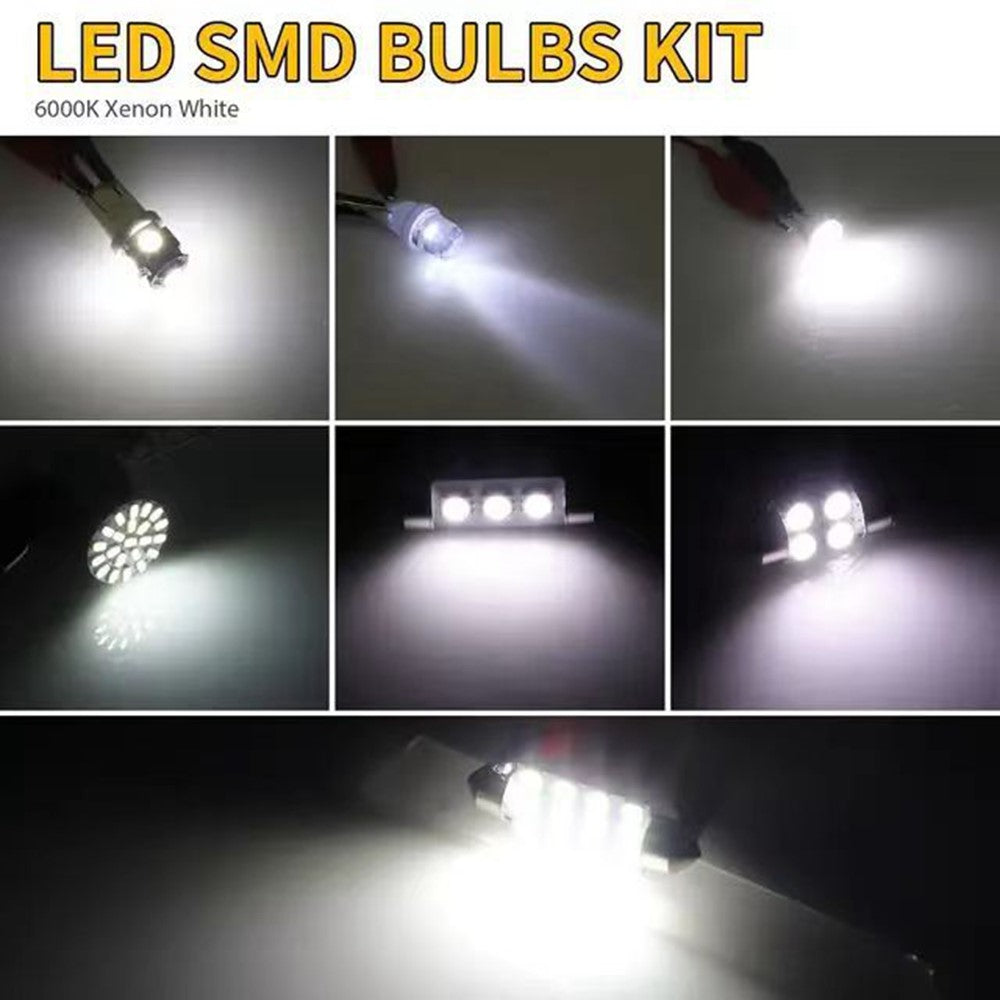 42PCS Car LED Light Kit T10 6000K Xenon White Replacement Bulbs for Interior Exterior