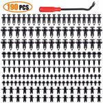 190Pcs Automotive Fasteners Kit 6 Sizes Rivet Clips With 6 Inch Pry Tool Bumper Fender Retainer