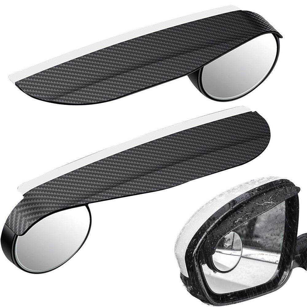 2Pcs Car Blind Spot Mirror 360 Degree Adjustable Rear View Mirror with Rain Shield