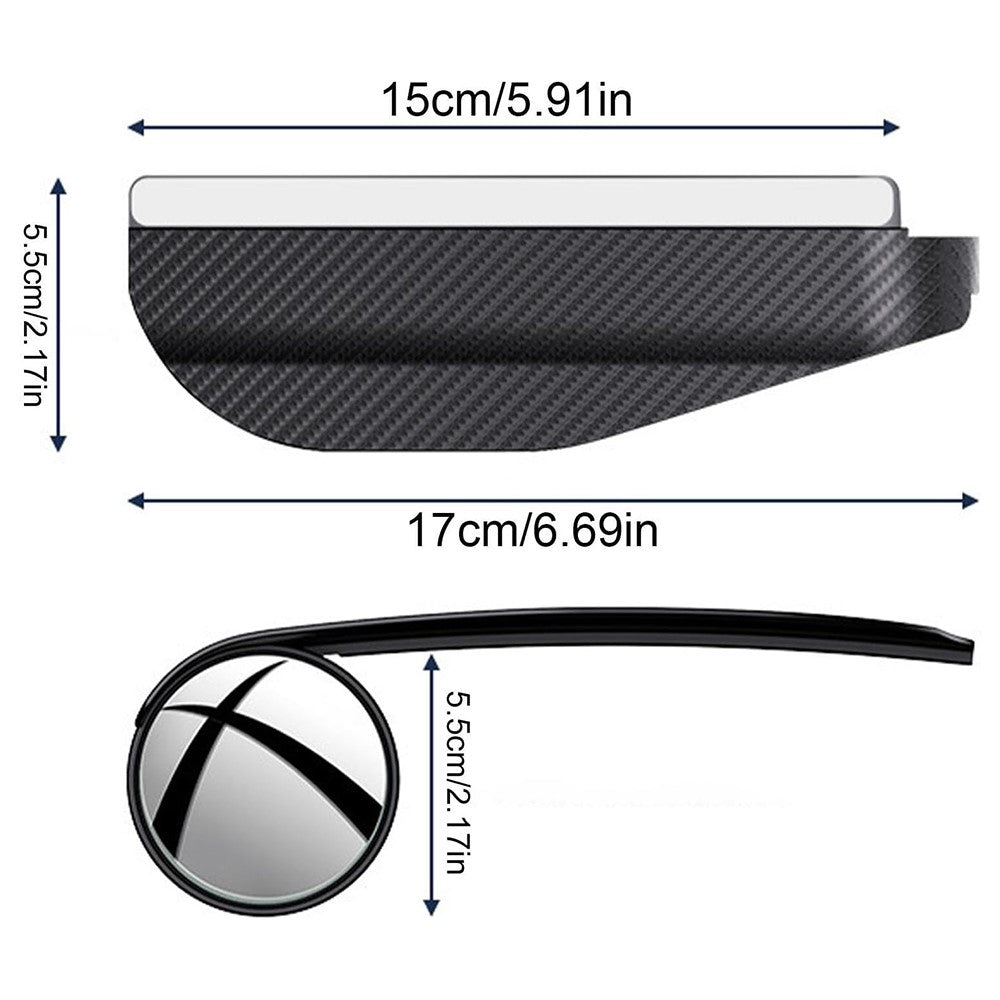 2Pcs Car Blind Spot Mirror 360 Degree Adjustable Rear View Mirror with Rain Shield