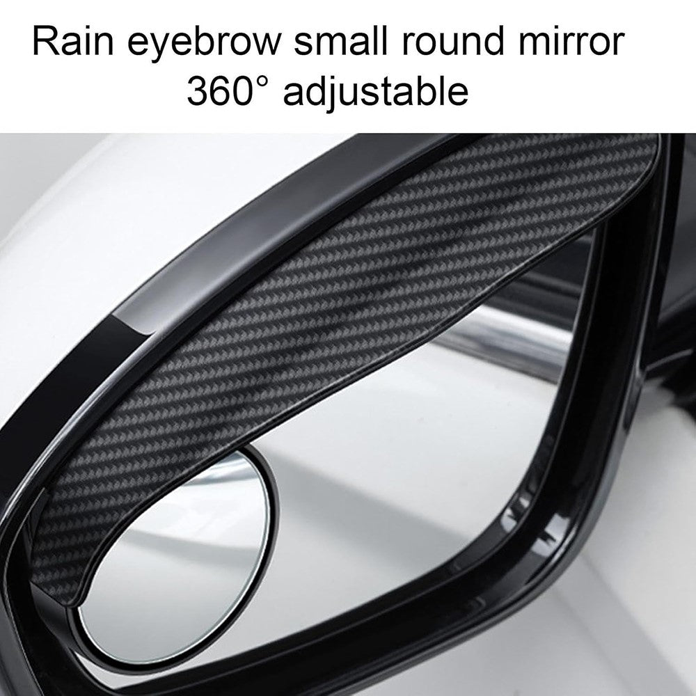 2Pcs Car Blind Spot Mirror 360 Degree Adjustable Rear View Mirror with Rain Shield