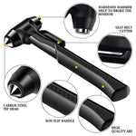 Car Safety Hammer with Seat Belt Cutter Window Breaker Long Handle Emergency Escape Tool