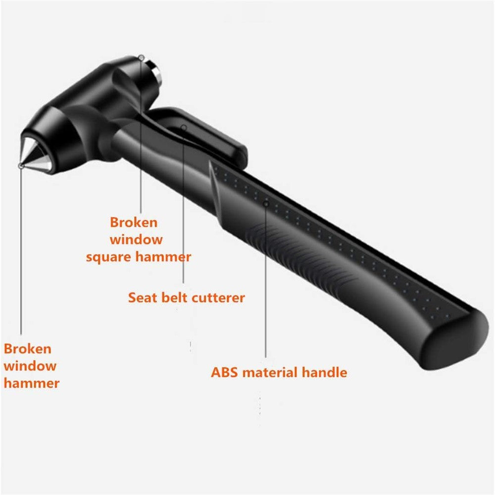 Car Safety Hammer with Seat Belt Cutter Window Breaker Long Handle Emergency Escape Tool
