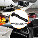 Car Safety Hammer with Seat Belt Cutter Window Breaker Long Handle Emergency Escape Tool