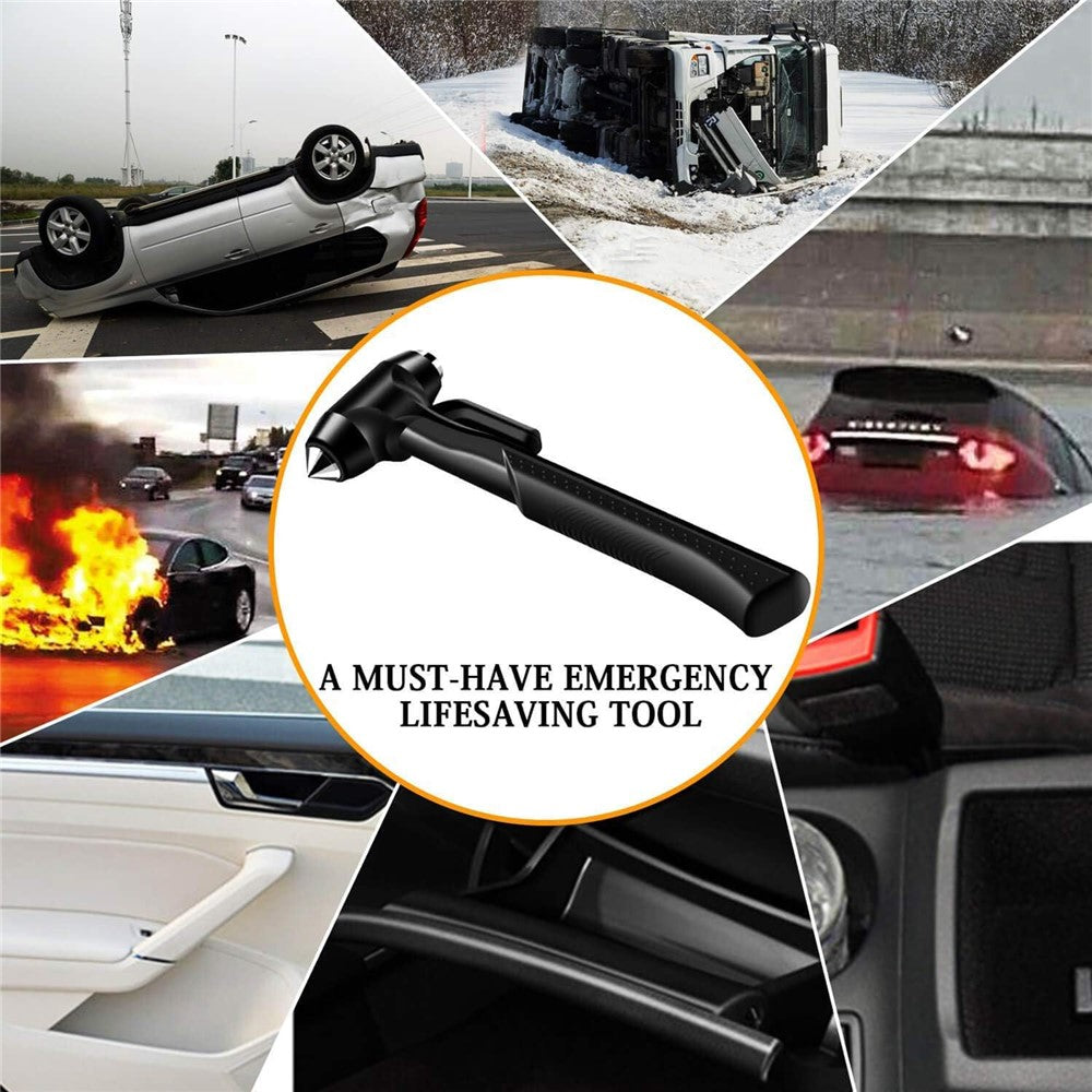 Car Safety Hammer with Seat Belt Cutter Window Breaker Long Handle Emergency Escape Tool