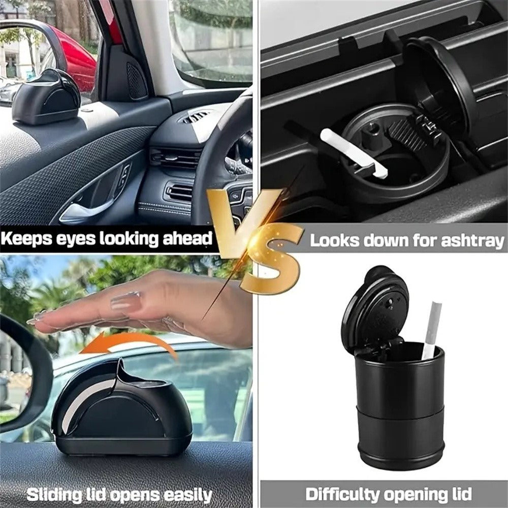 Car Door Ashtray Portable Cigarette Holder with Lid Removable Liner Ashtray