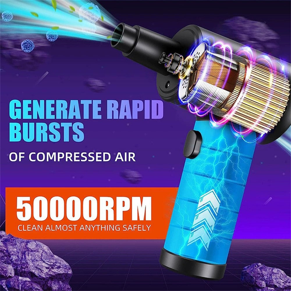 C4915 Portable Turbo Fan Blower Multifunction Rechargeable Car Air Duster with 3 Brushes