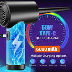 C4915 Portable Turbo Fan Blower Multifunction Rechargeable Car Air Duster with 3 Brushes