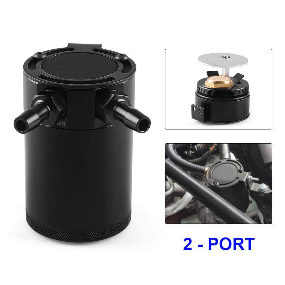 BX101669 Car Universal 2-Port Compact Baffled Oil Catch Can