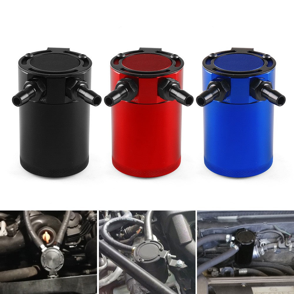 BX101669 Car Universal 2-Port Compact Baffled Oil Catch Can