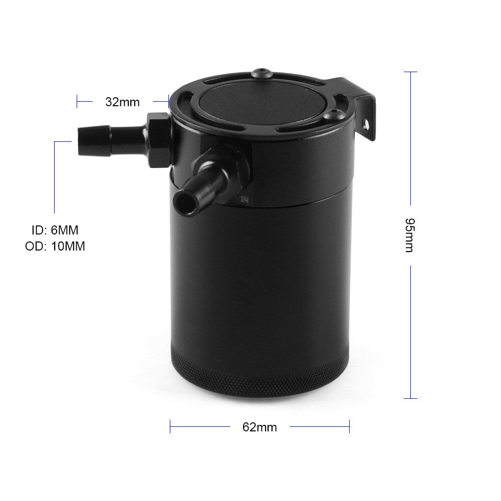 BX101669 Car Universal 2-Port Compact Baffled Oil Catch Can