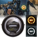 16cm Retro Motorcycle LED Headlight Daytime Running Lamp for Cruiser Chopper Cafe Racer