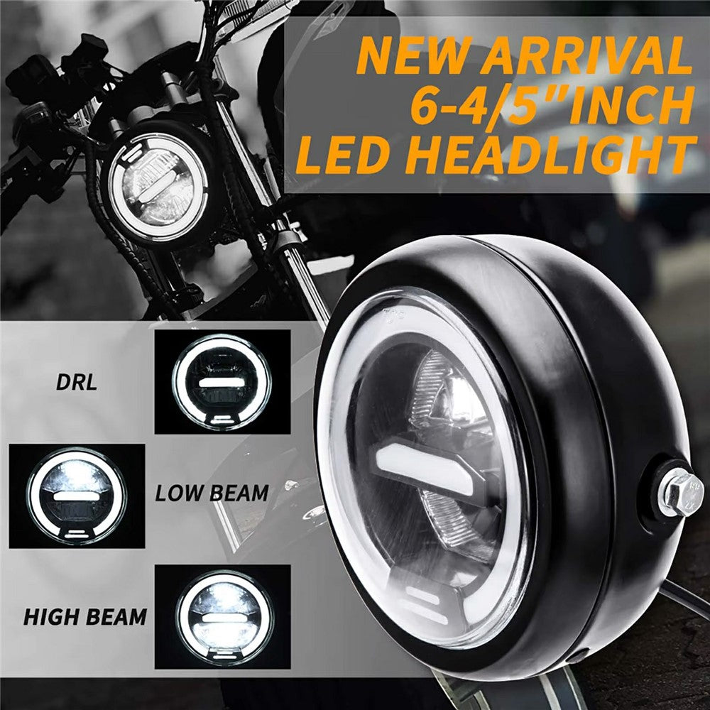 16cm Retro Motorcycle LED Headlight Daytime Running Lamp for Cruiser Chopper Cafe Racer