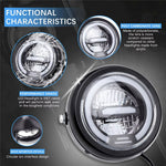 16cm Retro Motorcycle LED Headlight Daytime Running Lamp for Cruiser Chopper Cafe Racer