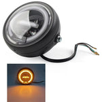 16cm Retro Motorcycle LED Headlight Daytime Running Lamp for Cruiser Chopper Cafe Racer