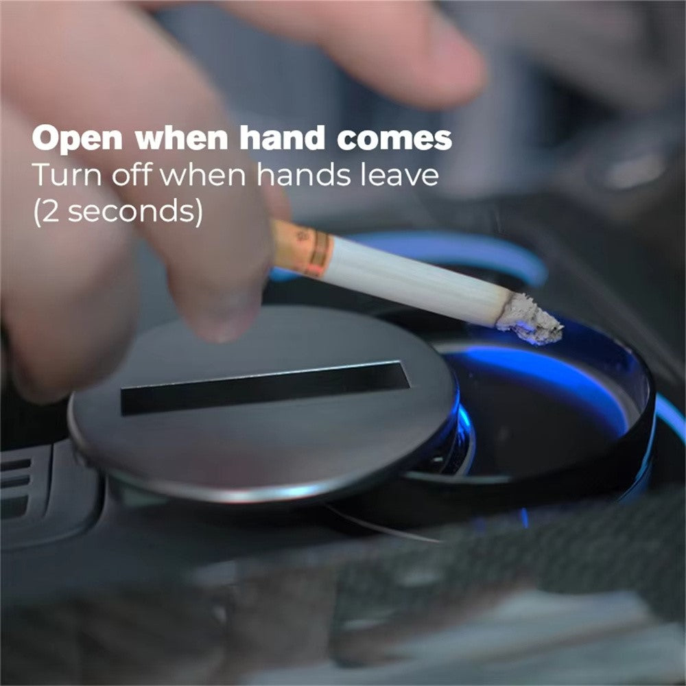 Infrared Sensor Smart Auto Open / Close Aluminum Alloy Car Ashtray with Built In LED Light