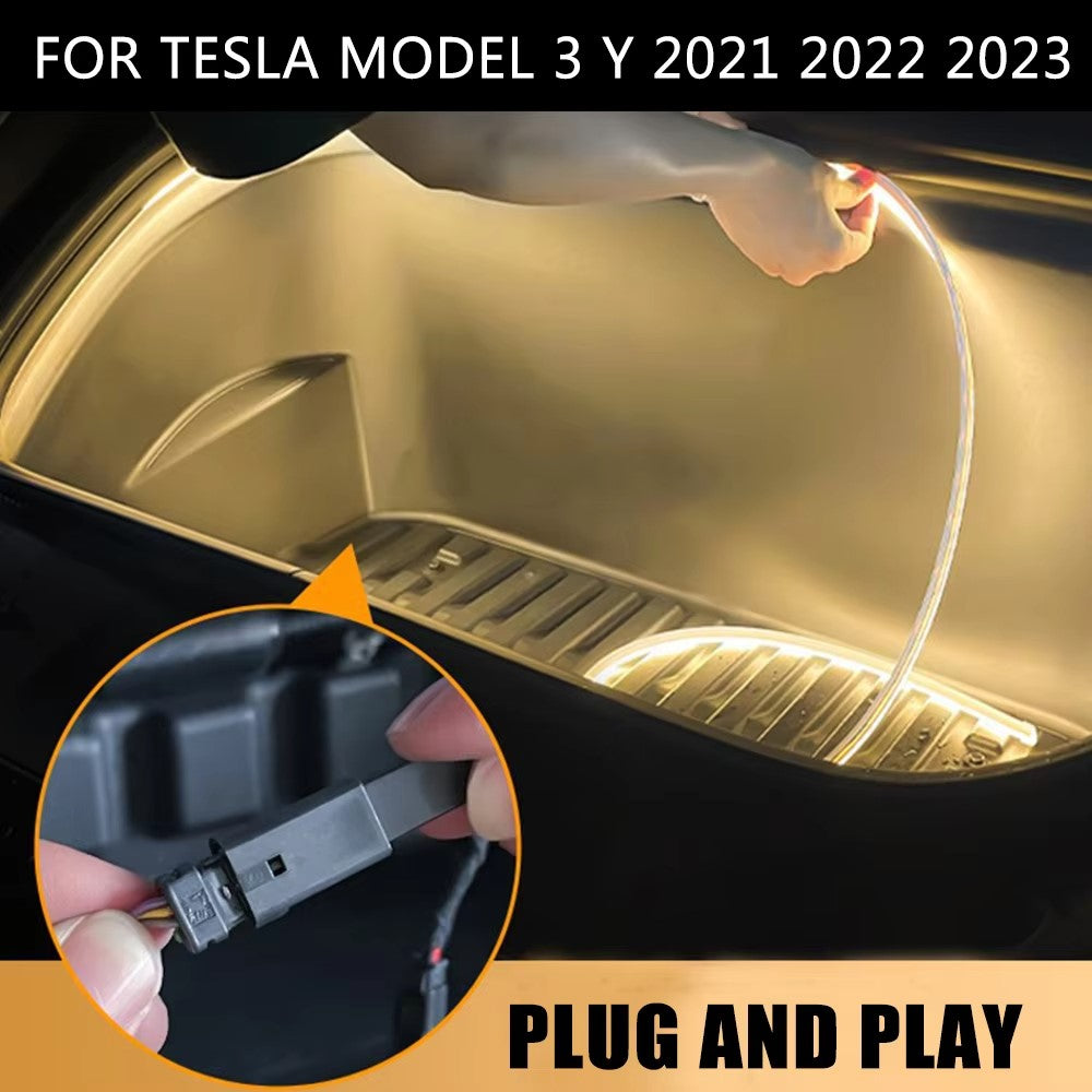 For Tesla Model 3 / Y 2021 - 2024 Front Trunk LED Light Strip Ambient Lighting Waterproof Decorative Lamp