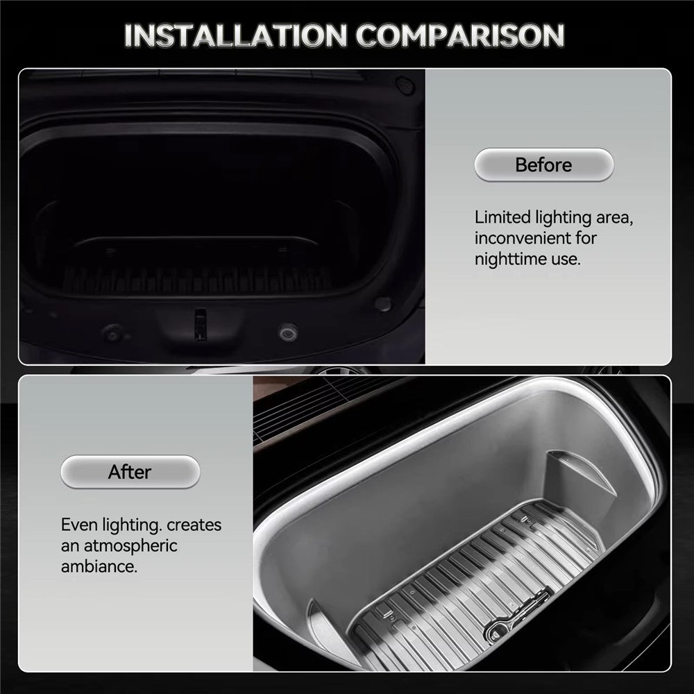 For Tesla Model 3 / Y 2021 - 2024 Front Trunk LED Light Strip Ambient Lighting Waterproof Decorative Lamp