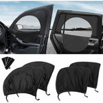 2 Pcs Car Window Shade Front / Rear Side Window Sun Shade Breathable Privacy Curtain with Zipper