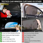 2 Pcs Car Window Shade Front / Rear Side Window Sun Shade Breathable Privacy Curtain with Zipper