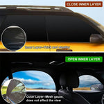 2 Pcs Car Window Shade Front / Rear Side Window Sun Shade Breathable Privacy Curtain with Zipper
