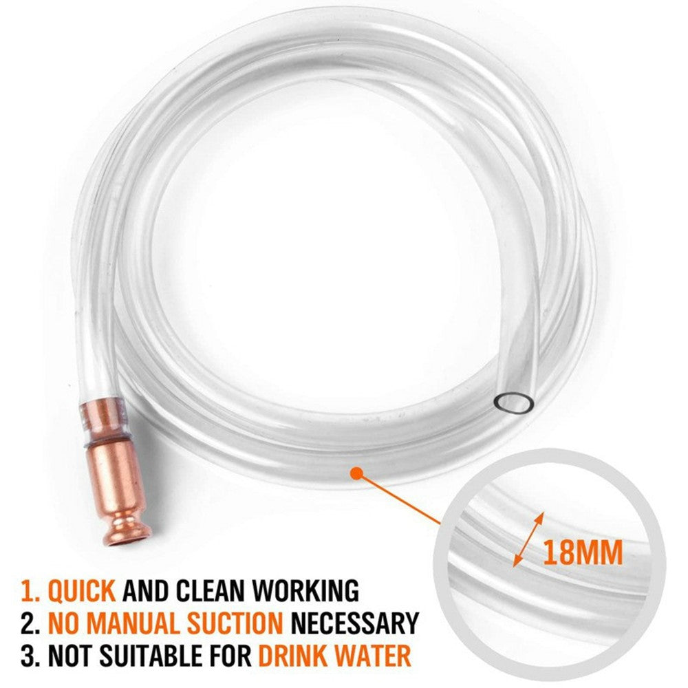 1.8m Siphon Hose Multipurpose Self-Priming Pump Fuel Transfer Pump Shaker Siphon for Gasoline Fuel Water