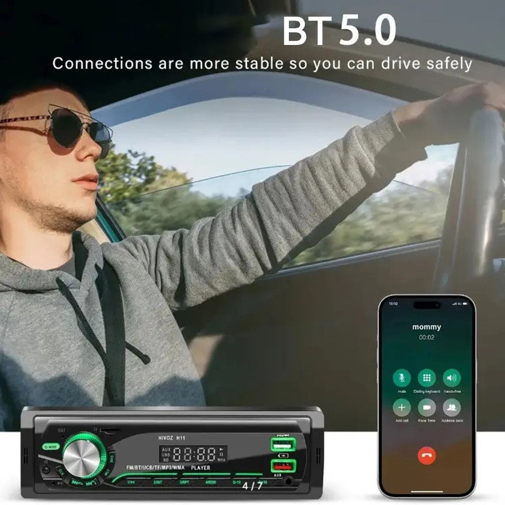 1059 Car MP3 Player Bluetooth-Compatible FM Radio Vehicle Audio System Support TF Card / U Disk