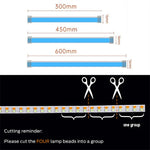 2Pcs 60cm Car LED Atmosphere Light Strip Flexible Silicone Daytime Running Light Ice Blue Turn Yellow