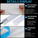2Pcs 60cm Car LED Atmosphere Light Strip Flexible Silicone Daytime Running Light Ice Blue Turn Yellow