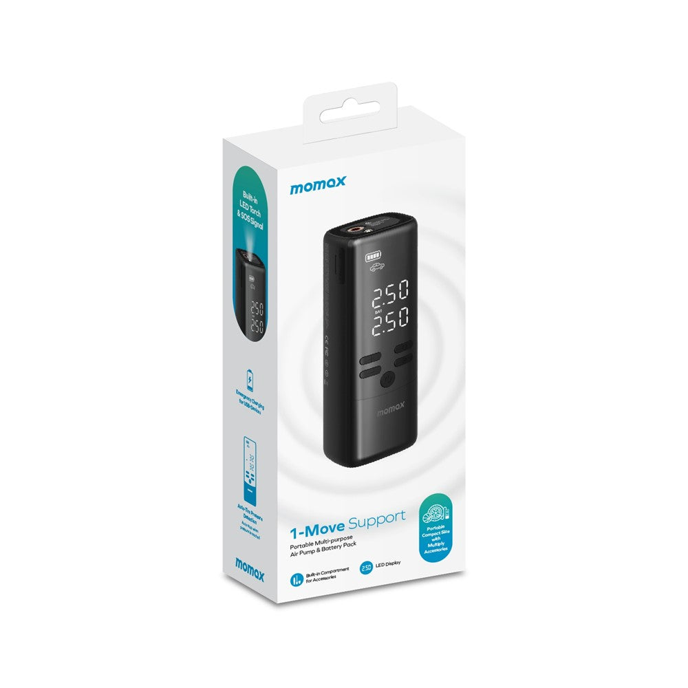 MOMAX 1-Move Support Smart trådløs luftpumpe 150 PSI højtryks bærbar kompressor